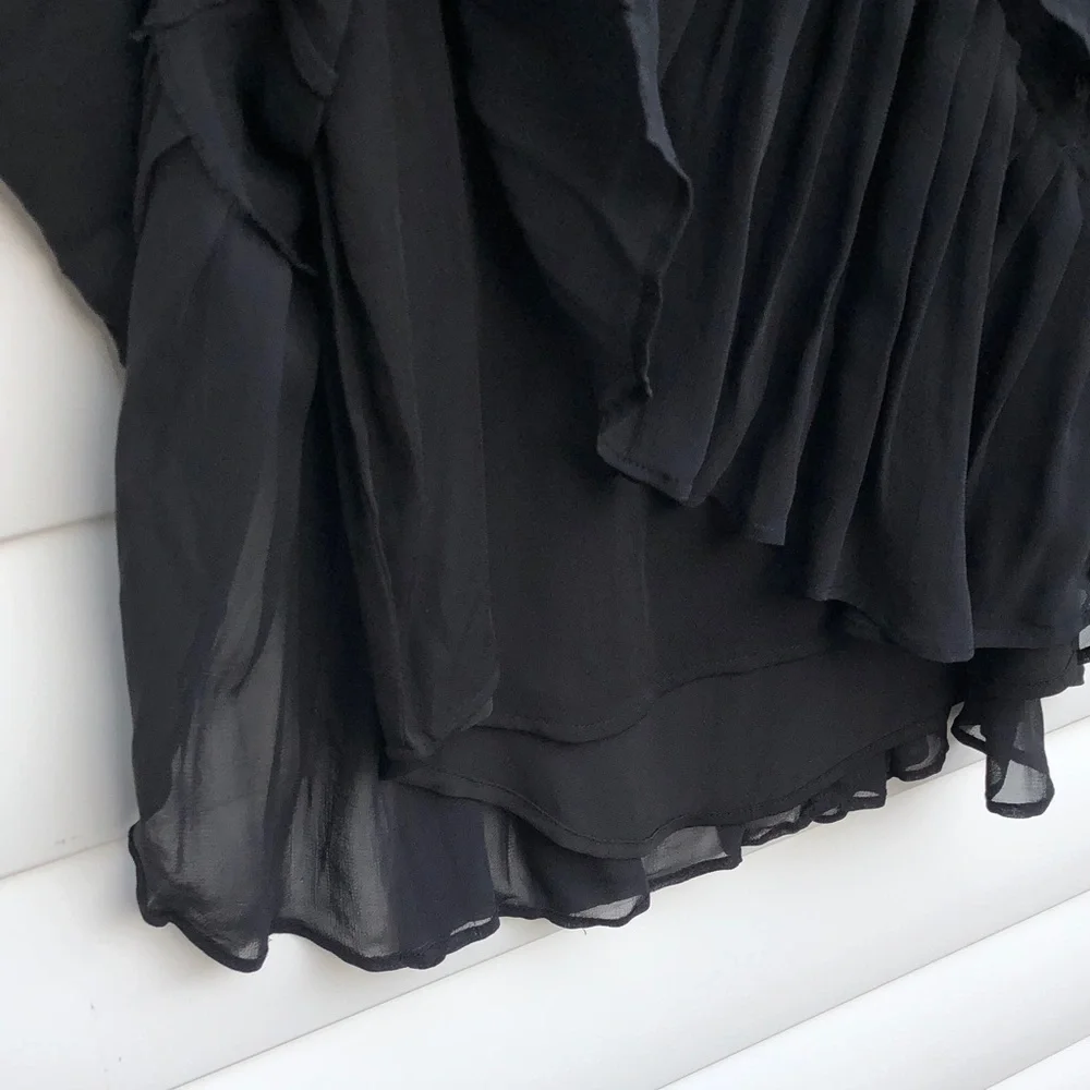 NWT LoveShackFancy Chic Black High-Low Skirt